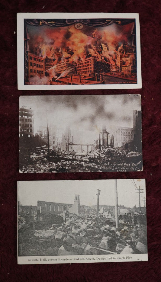 Lot 131 - Grouping Of Three Antique Postcards Depicting The 1906 San Francisco Earthquake And Disaster