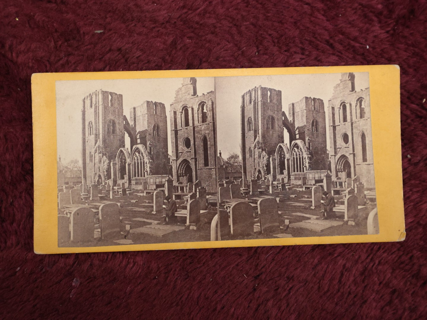 Lot 132 - Grouping Of Three Antique Stereo Cards Of Cemeteries, Including Nashua, New Hampshire, The Leonard White Noyes Grave, And Elgin Cathedral