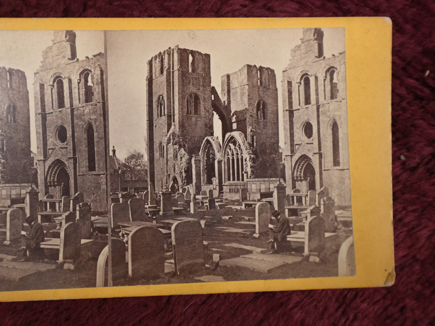 Lot 132 - Grouping Of Three Antique Stereo Cards Of Cemeteries, Including Nashua, New Hampshire, The Leonard White Noyes Grave, And Elgin Cathedral