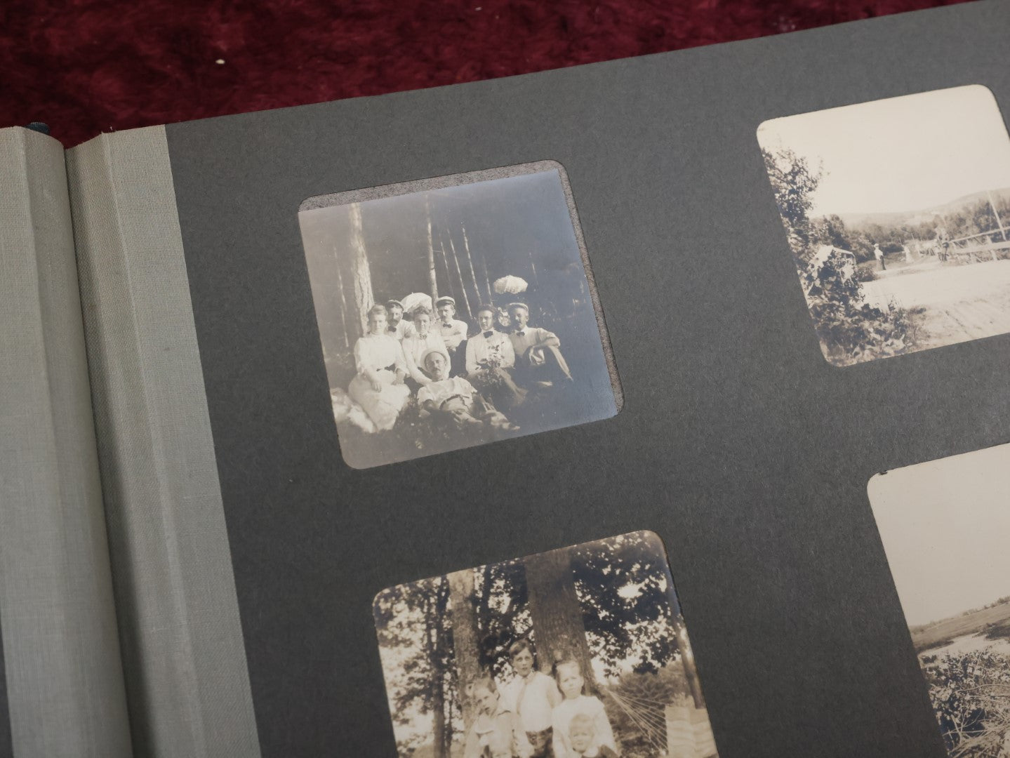 Lot 141 - Antique Black Photo Album With Many Photos, Mostly Of Families And Children At Play And On Trips