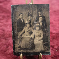 Lot 153 - Single Tintype Photograph, Group Of Six People, Man Out Of Focus, People Smiling