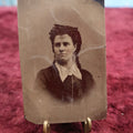 Lot 156 - Single Tintype Photograph, Woman With Dangly Earrings, Chain, Hairdo