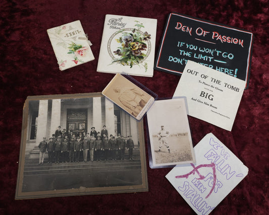 Lot 161 - End Of Lot Ephemera Grouping, Leftover Ephemera Items From Last Week Including Political Ephemera, Actor C.D.V. Photo, Photo Of Baseball Player, Police Photo, Litho Booklets