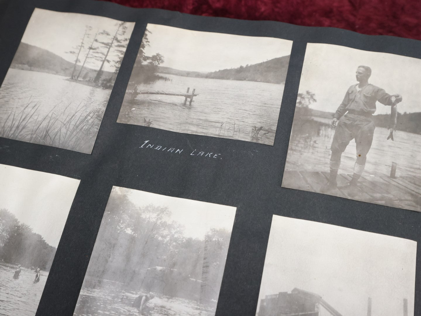 Lot 007 - Important Circa 1900-1920 Photo Album With Battleships, Ocean Liners, Yachts, Pitbulls, Cats, Auto-Racing, West Point, Travel Destinations, Sideshow Bear, Dozens Of Photos, Good Condition, Well Documented