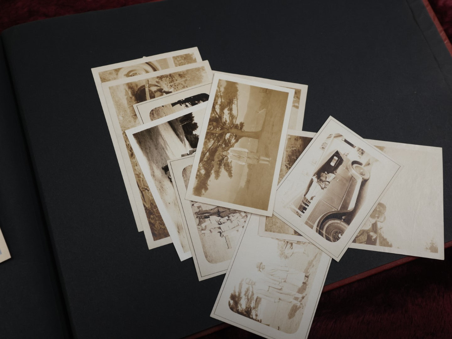 Lot 007 - Important Circa 1900-1920 Photo Album With Battleships, Ocean Liners, Yachts, Pitbulls, Cats, Auto-Racing, West Point, Travel Destinations, Sideshow Bear, Dozens Of Photos, Good Condition, Well Documented