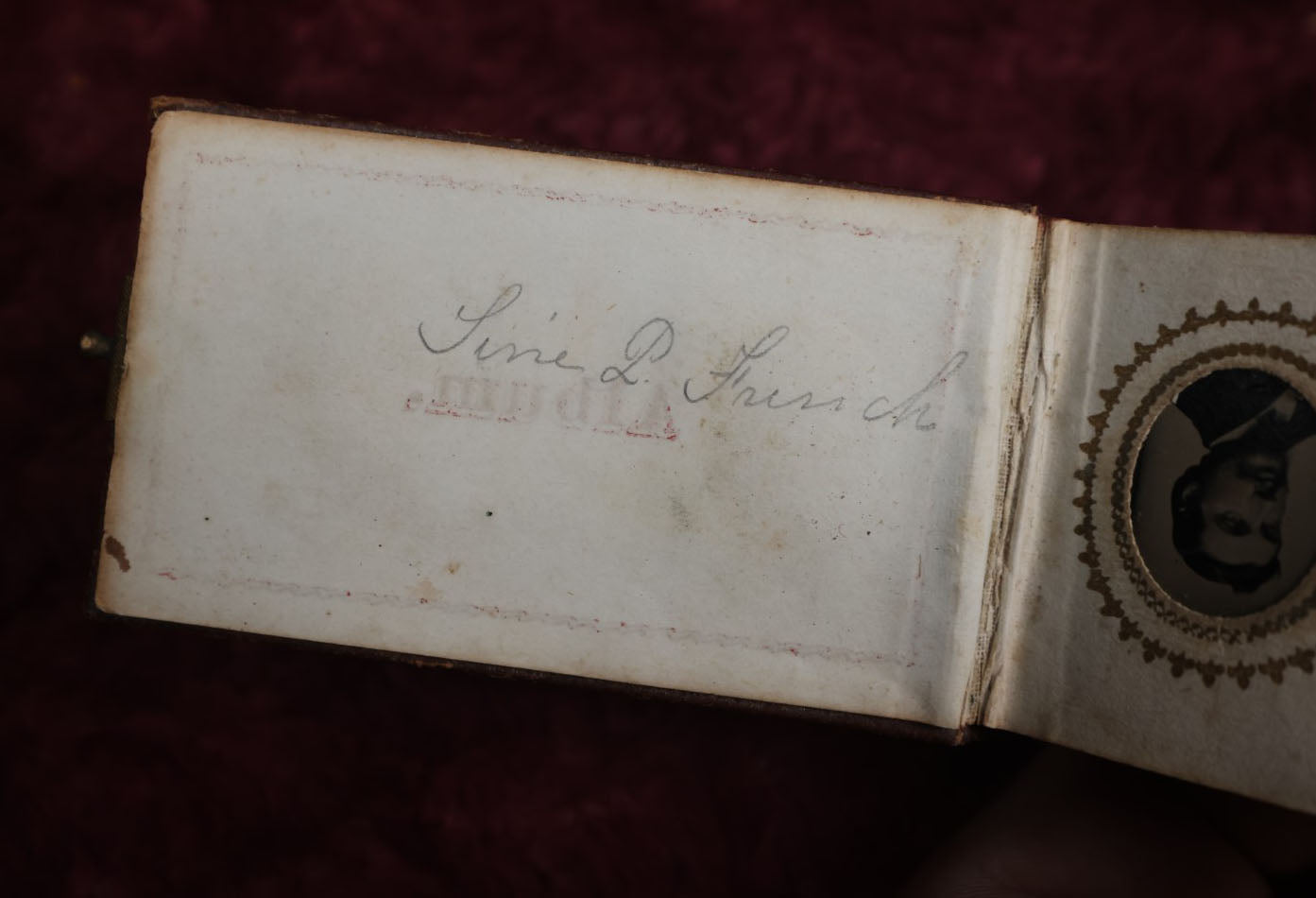 Lot 008 - Full Antique Gem Tintype Photo Album With Approximately 48 Images Of Women, Children, And Men