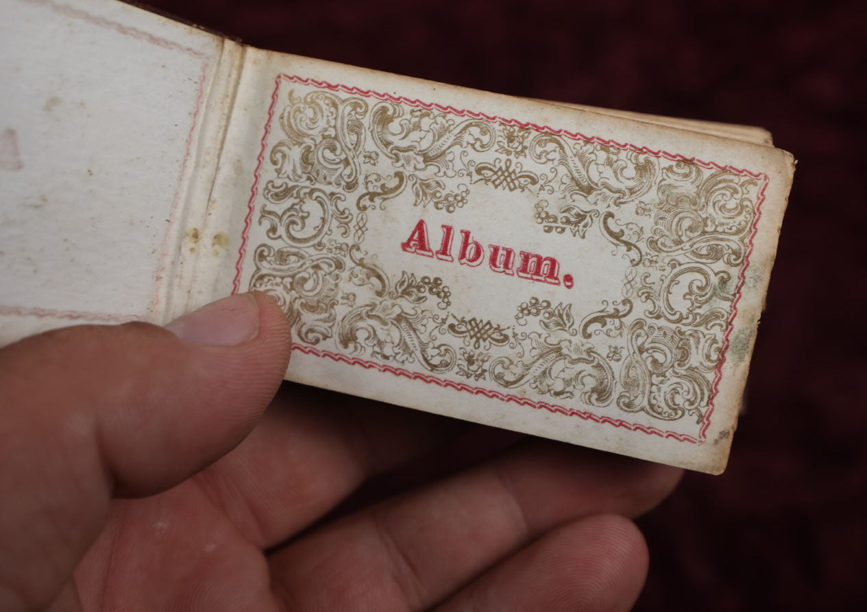 Lot 008 - Full Antique Gem Tintype Photo Album With Approximately 48 Images Of Women, Children, And Men