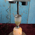 Lot 010 - Antique Art Deco Smoking Stand With Cadmium Slag Glass Accents, Glows Under U.V. Blacklight, See Notes
