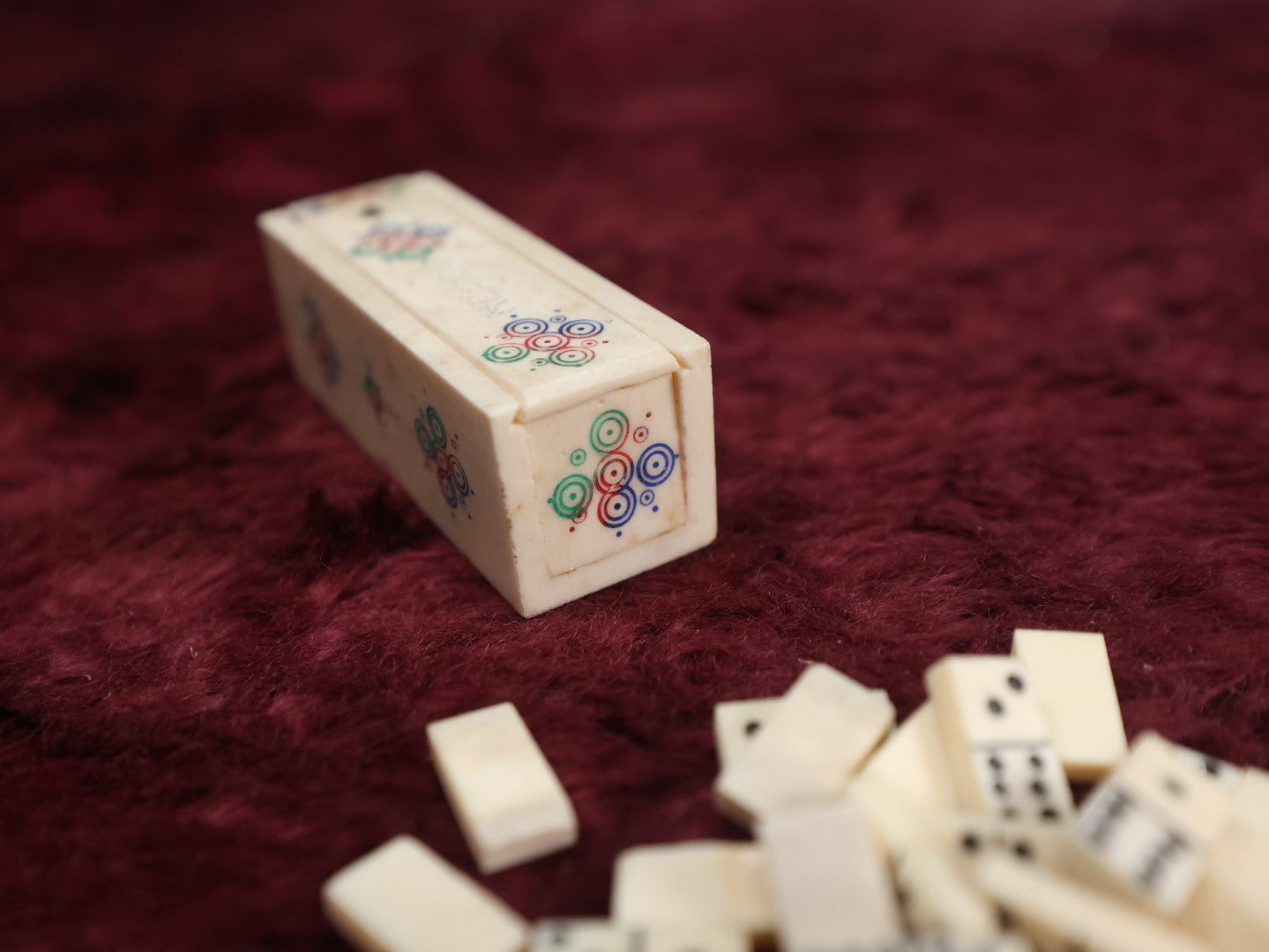 Lot 013 - Vintage Carved Bone Dominoes In Carved Bone Box, Marked Mexico, 26 Tiles In All