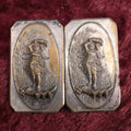 Lot 020 - Two Piece Antique Metal Belt Buckle Depicting A Woman In A Flowing Dress Carrying A Vessel Outdoors