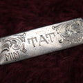 Lot 022 - Vintage Sterling Silver "T.A.T." Bar Brooch By Newman's Silver Shop, Reno, Nevada, Dated 5-8-54, M.I.M.