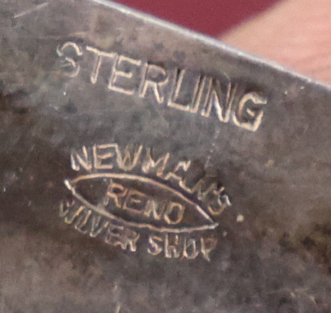 Lot 022 - Vintage Sterling Silver "T.A.T." Bar Brooch By Newman's Silver Shop, Reno, Nevada, Dated 5-8-54, M.I.M.