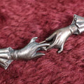Lot 024 - Vintage Unmarked Silver Toned Brooch With Two Hands With Fingertips Touching, Pin Back