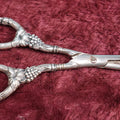 Lot 026 - Antique German Scissors With Sterling Silver Handles And Grape Motif