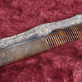 Lot 027 - Antique Tortoiseshell Style Comb With Sterling Silver Handle, Hallmark