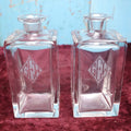 Lot 041 - Pair Of Art Deco Glass Decanters With G.E.W. Monogram