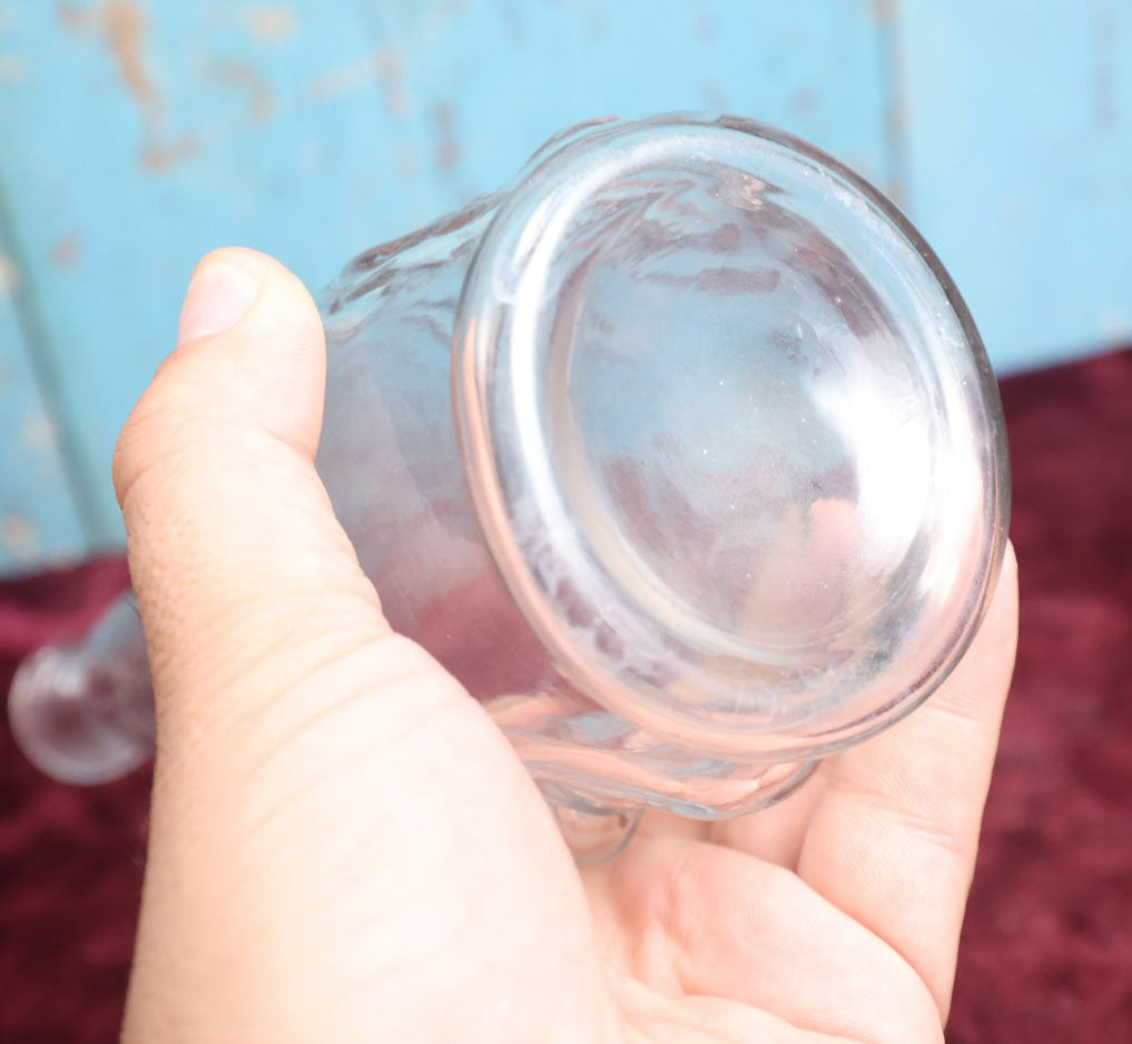 Lot 042 - Antique Novelty "Two-Face" Character Bottle With Angry Face On One Side, Smiling Face On The Other, Clear Glass