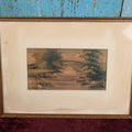 Lot 054 - Antique Original Watercolor Painting Of A Bridge Over A River With Foliage, Artist Signed A.F. Bird