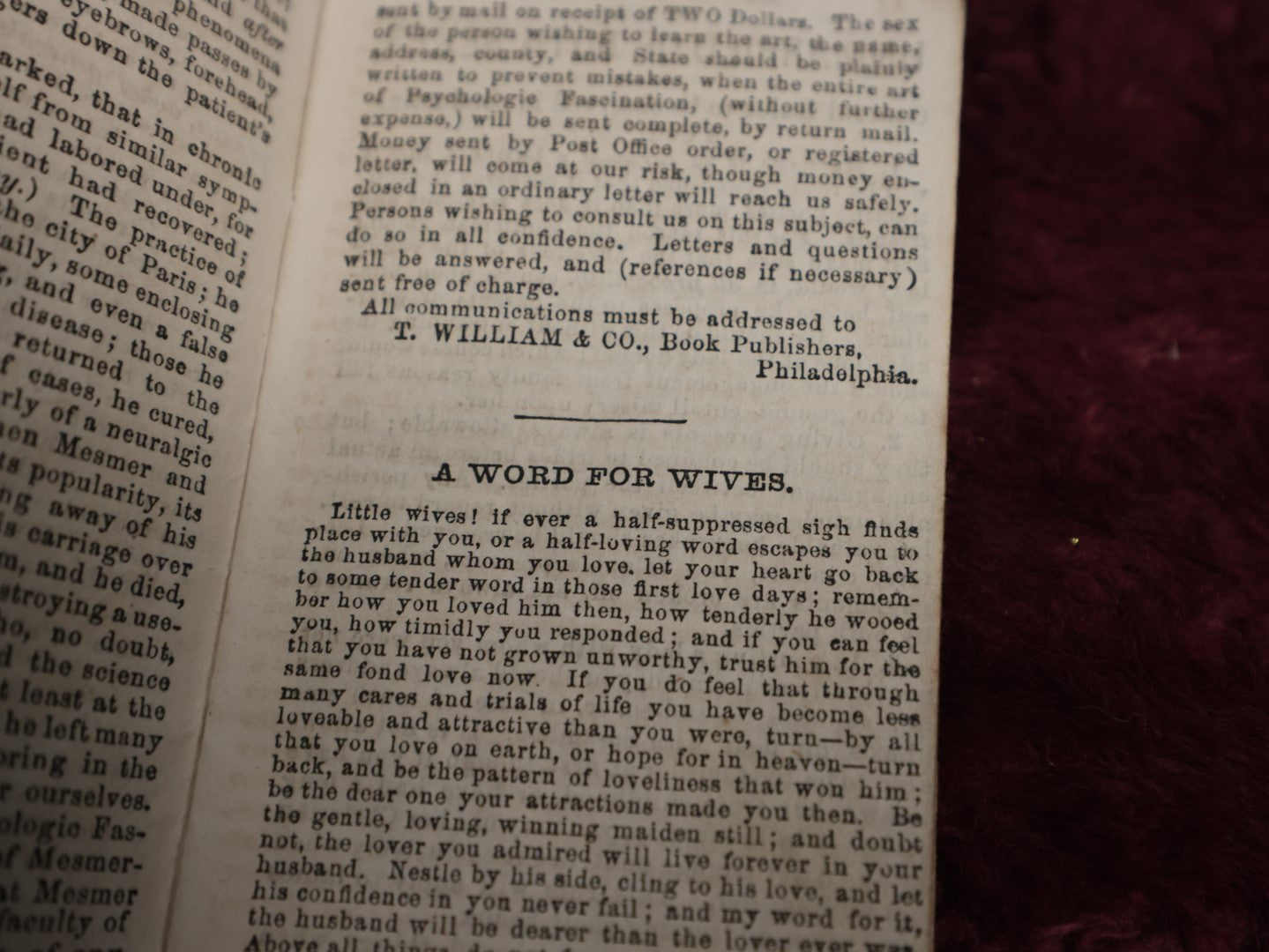 Lot 056 - "A Treatise On The Art Of Psychological Fascination, Or Soul Charming," Esoteric Antique Booklet By T. William & Co. Covering Divination By Cards, Charms And Incantations, Alchemy, And More