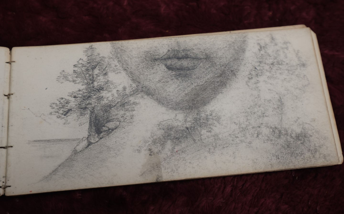 Lot 057 - Antique Sketchbook Signed John Thomas Featuring Many Whimsical Pencil Sketches Of People And Characters