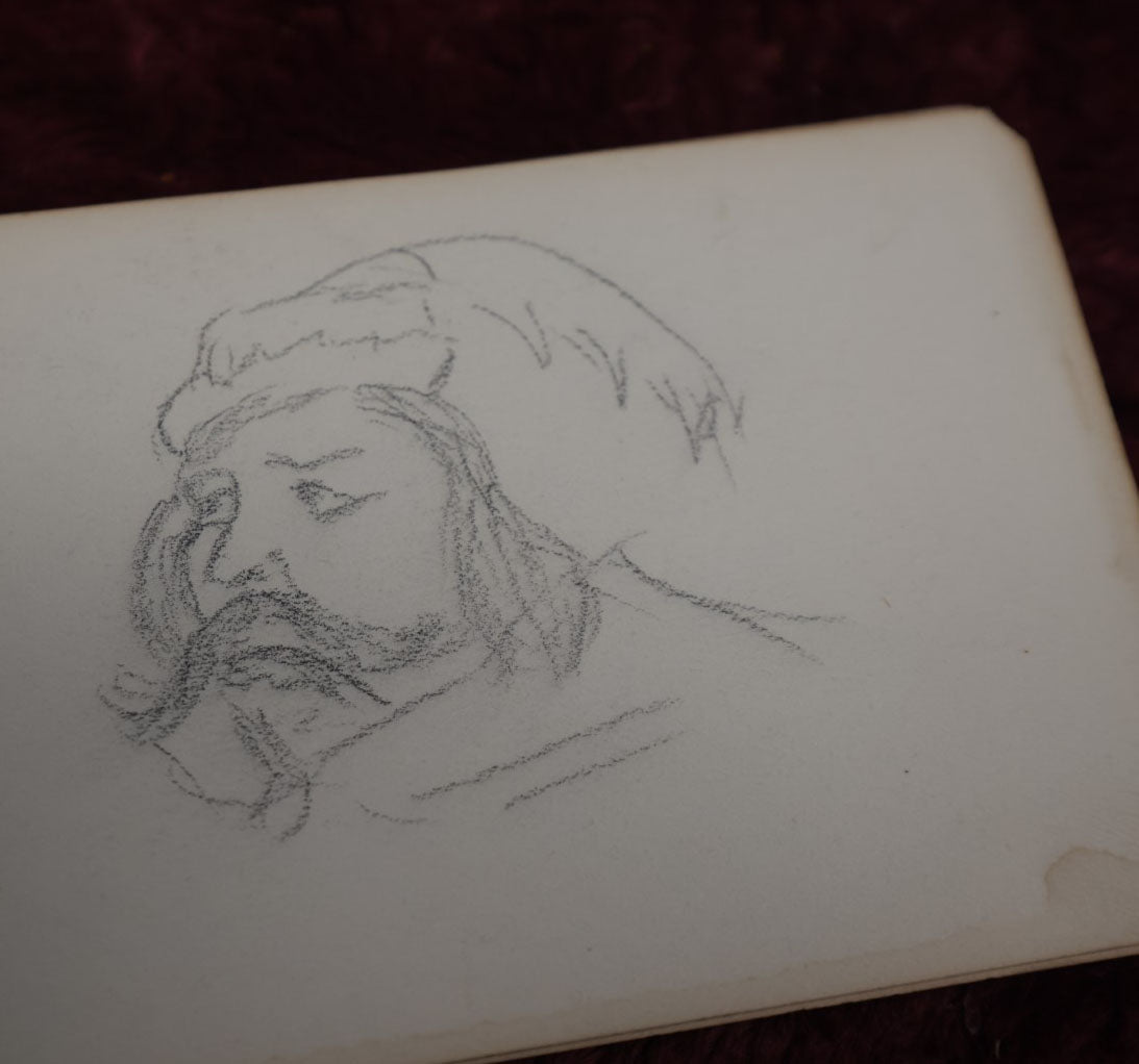 Lot 057 - Antique Sketchbook Signed John Thomas Featuring Many Whimsical Pencil Sketches Of People And Characters