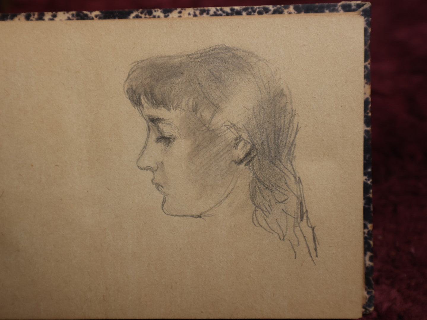 Lot 058 - Antique Circa 1884 Sketchbook Signed Jean L., Featuring Numerous Pensive Sketches Of People, Landscapes, And More