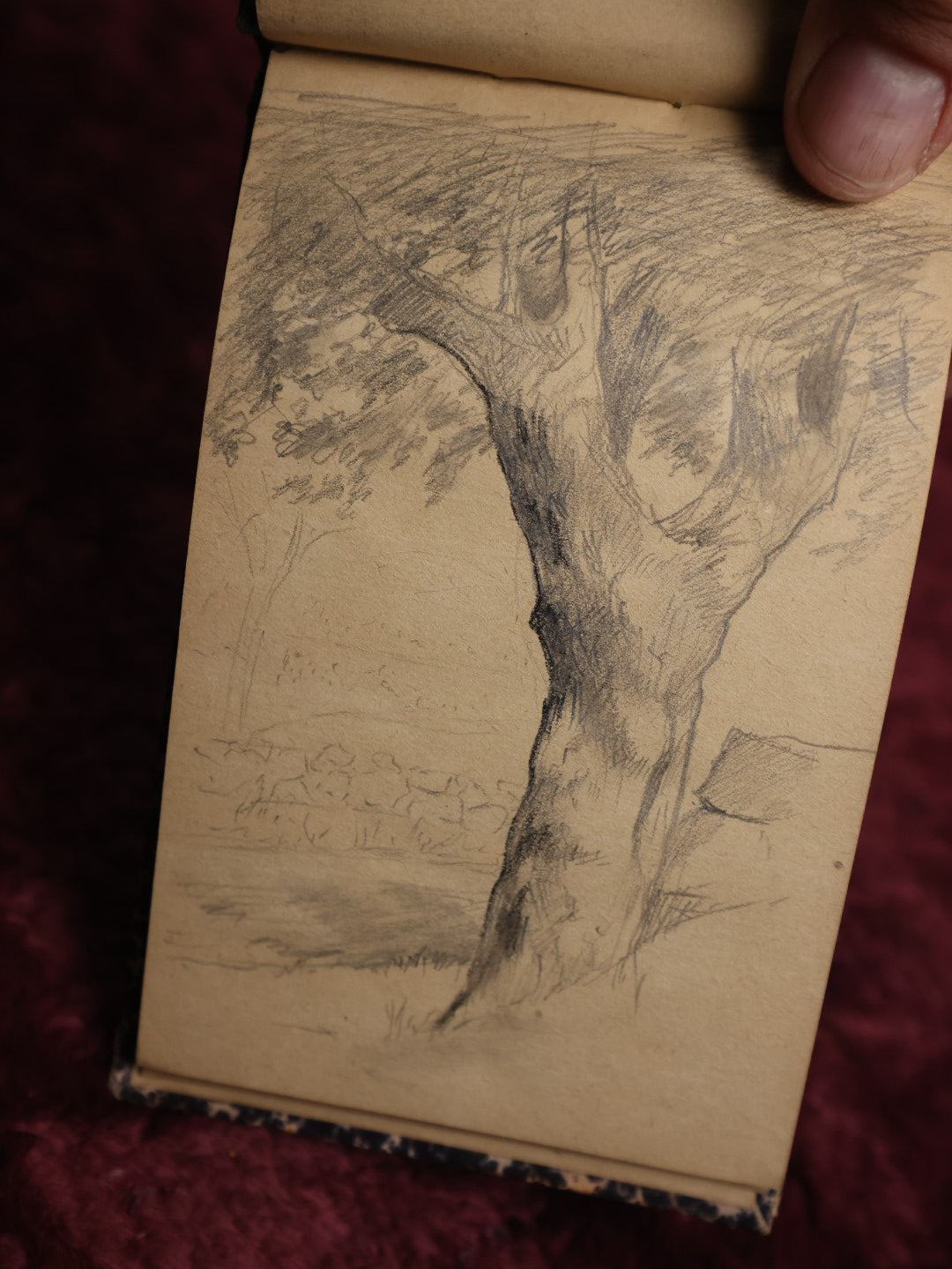 Lot 058 - Antique Circa 1884 Sketchbook Signed Jean L., Featuring Numerous Pensive Sketches Of People, Landscapes, And More