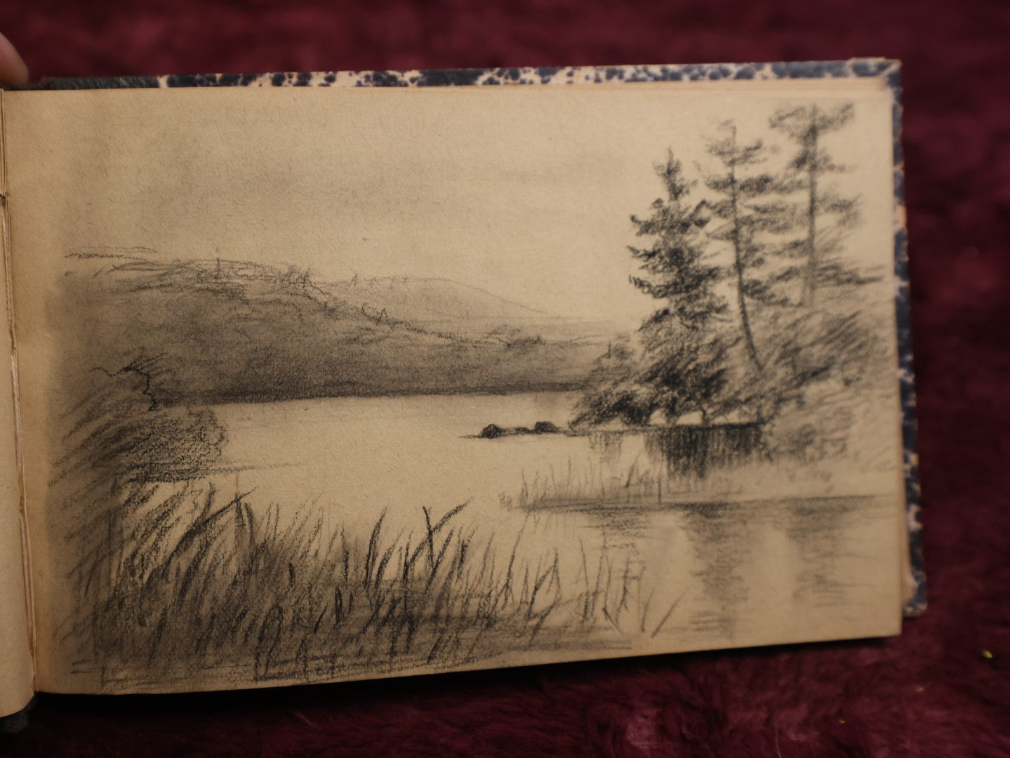 Lot 058 - Antique Circa 1884 Sketchbook Signed Jean L., Featuring Numerous Pensive Sketches Of People, Landscapes, And More