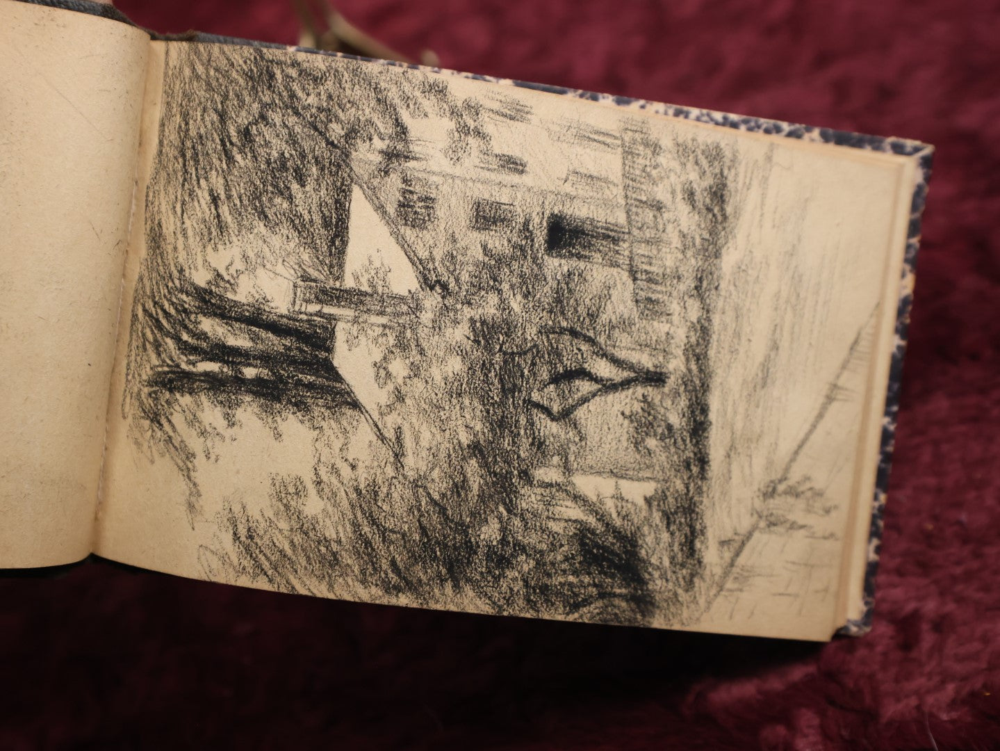 Lot 058 - Antique Circa 1884 Sketchbook Signed Jean L., Featuring Numerous Pensive Sketches Of People, Landscapes, And More