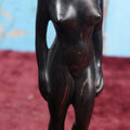 Lot 070 - Vintage Ebony Carved Wood Statue, Likely African, On Base, Approximately 8" Tall (Third Tallest)