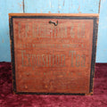 Lot 072 - Antique Wooden Tea Box, 10" Square, F.P. Garretson & Co. Exposition Tea, NYC & Newport R.I., "Tea Chosen By The Board Of Lady Managers Of State Building At The World's Fair," Circa 1890, Replaced Board