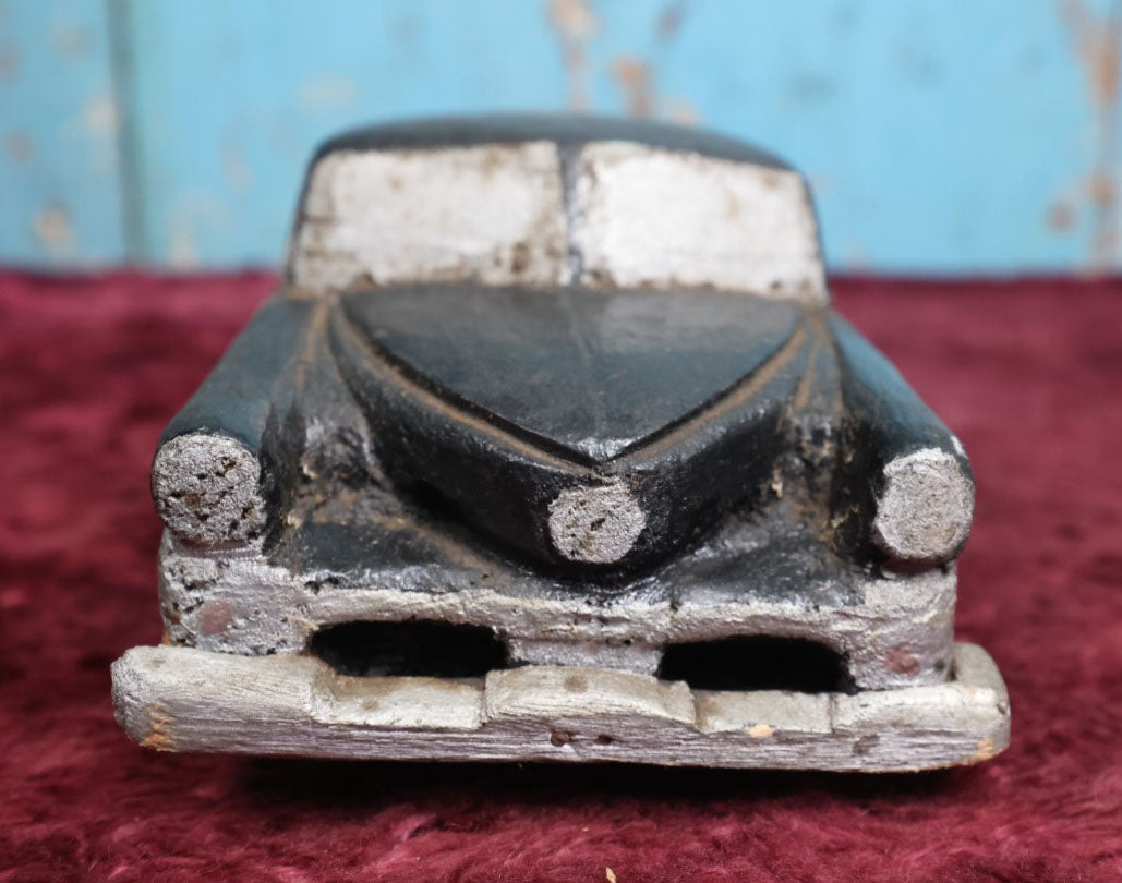 Lot 094 - Vintage 1950s Folk Art Carved Balsa Wood Car, Artist Signed, Dated 1952, Note Loss To Rear Bumper