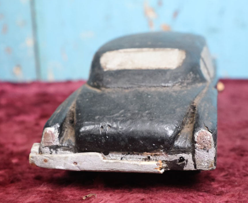 Lot 094 - Vintage 1950s Folk Art Carved Balsa Wood Car, Artist Signed, Dated 1952, Note Loss To Rear Bumper