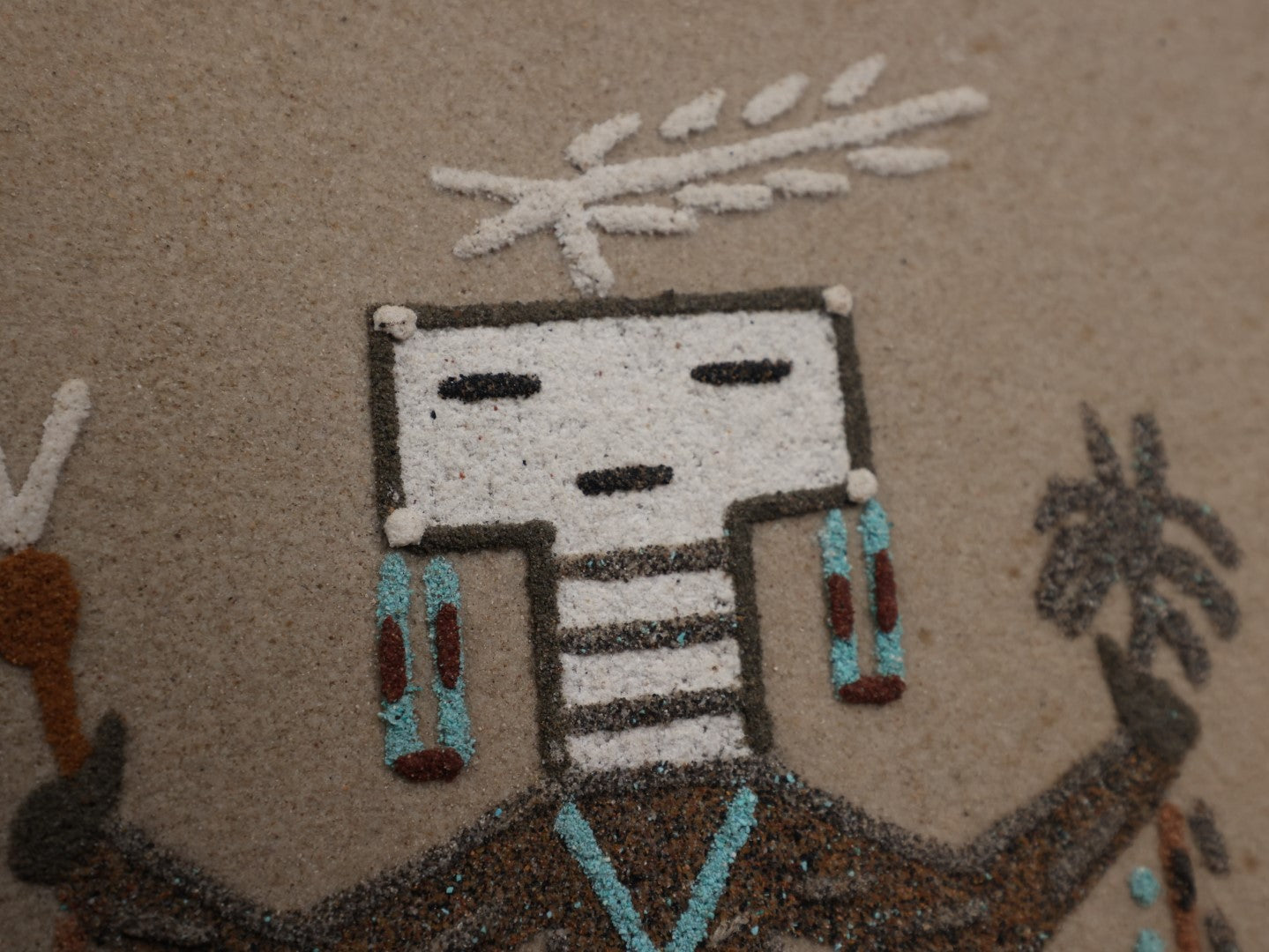 Lot 095 - Vintage Navajo Sand Painting Titled "Relater To The Earth And The Spirit," Attributed To J.Y. Watchman, Sheep Springs, New Mexico, Information On Back