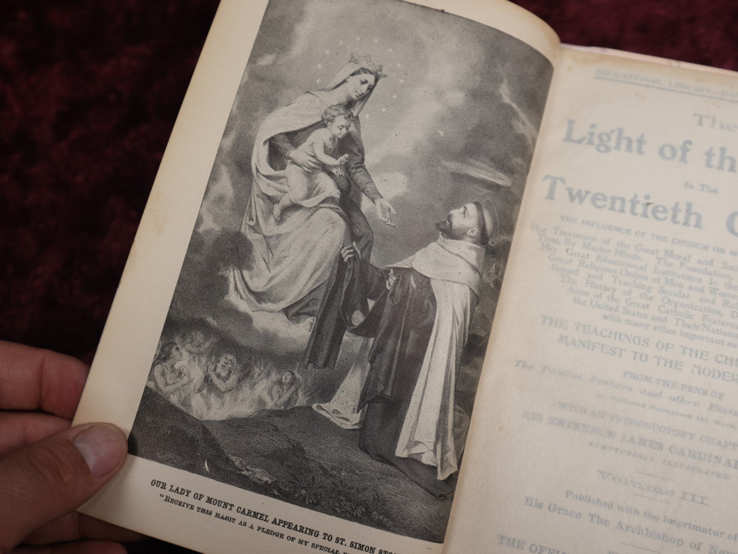 Lot 098 - Antique Religious Book With Illustrations, "The Light Of The Cross In The Twentieth Century," Volume 3, 1905