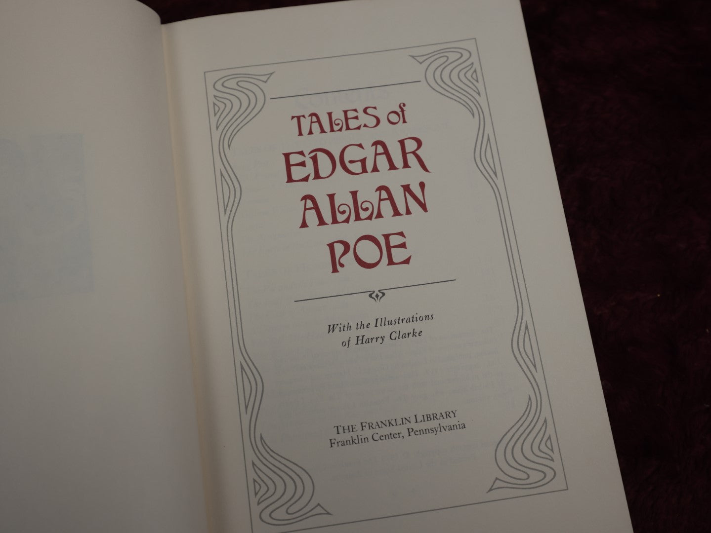 Lot 099 - "The Tales Of Edgar Allan Poe," With Illustrations By Harry Clarke, 1979 Franklin Library Reprint Of The 1919 Edition, Very Good Condition