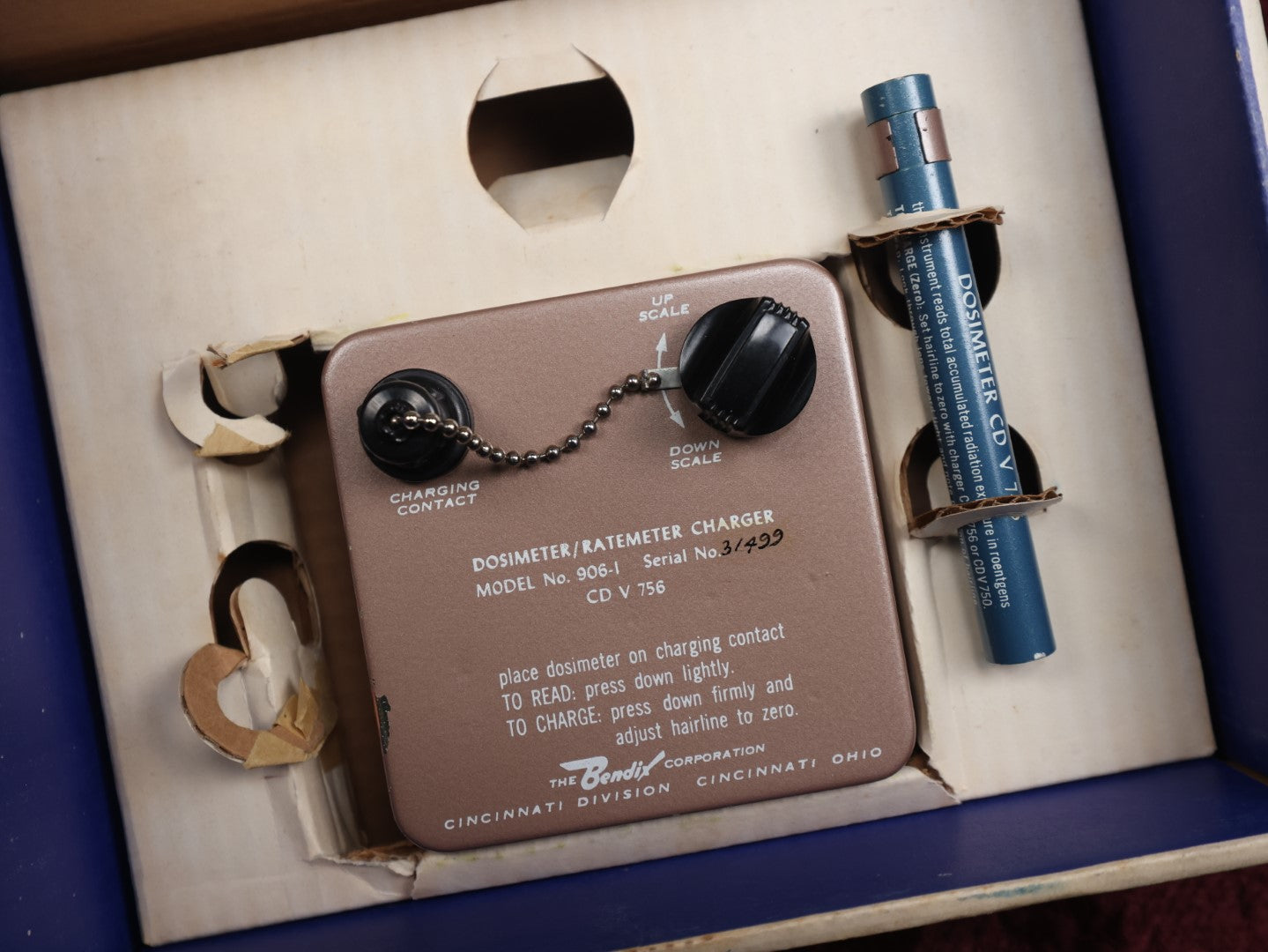 Lot 103 - The Bendix Corporation Family Radiation Measurement Test, Cold War Era Radiation Tester In Box, Incomplete, Not Tested