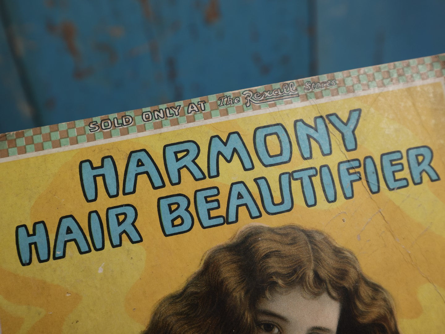 Lot 116 - Antique Harmony Hair Beautifier, Sold By Rexall Drug Store Cardboard Advertisement, Lithographed By Ketterlinus, Boston And Philadelphia