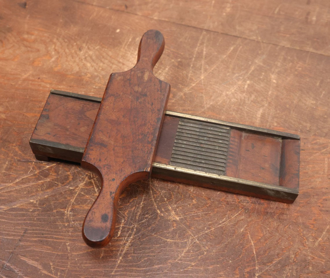 Lot 003 - Antique Early Pharmacy Apothecary 3 Gram Pill Roller Machine, Wood And Brass, Rolls Smoothly, Stamped 3G And 1490, Matching Numbers On Both Parts