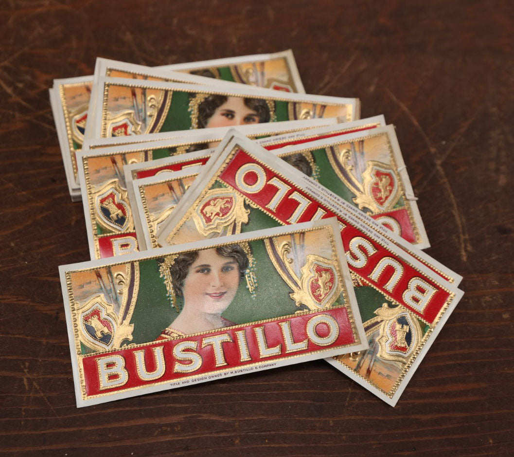 Lot 174 - Grouping Of 25+ Vintage Bustillo Cigar Box Labels, M. Bustillo & Company