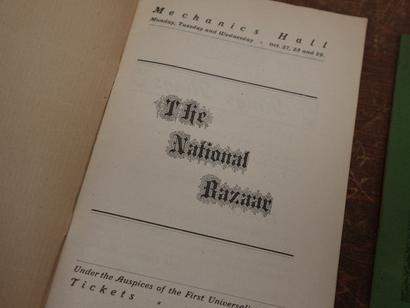 Lot 179 - Pair Of Antique Event Programs, National Bazaar 1902 With Uncle Sam On Cover, And Dartmouth Glee, Mandolin, And Guitar Clubs Concert, 1899