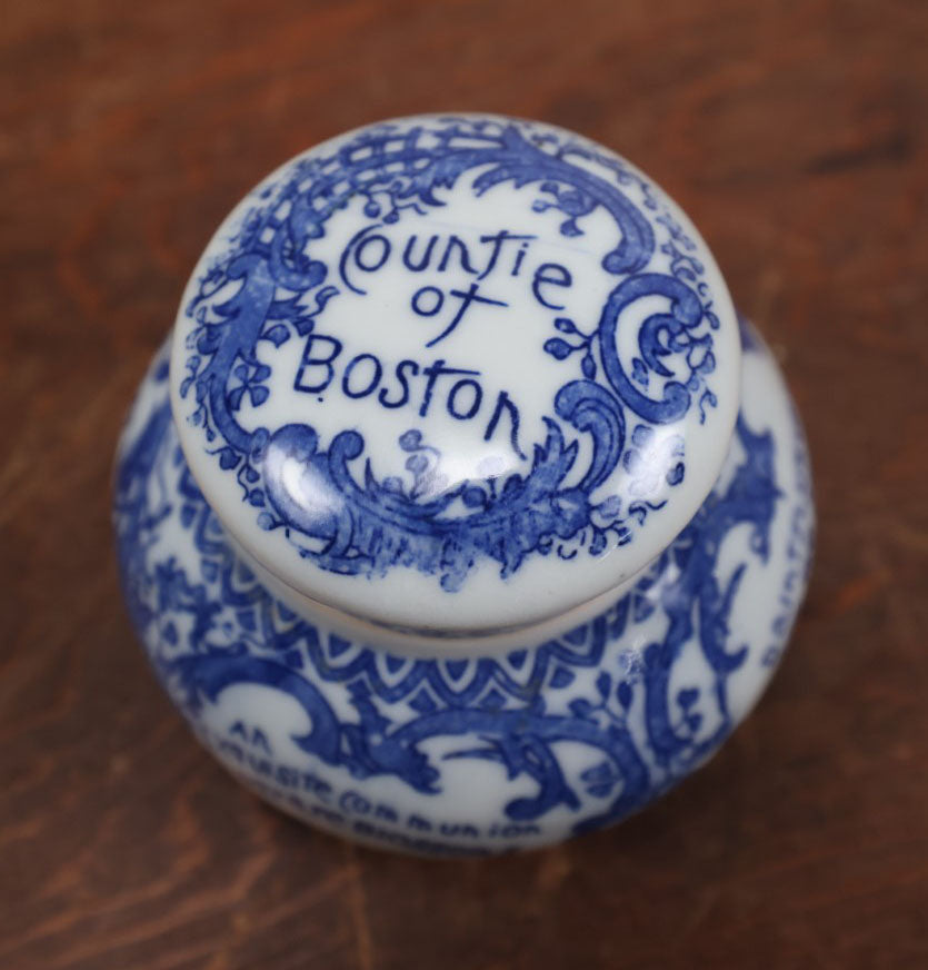 Lot 193 - Antique Porcelain Jar, Magda Toilet Cream, C.J. Countie & Co., Chemists, Boston