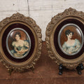 Lot 195 - Pair Of Vintage Syroco Wood Mounted Cameo Portrait Wall Hangers, "A Cameo Creation"