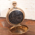 Lot 020 - Antique Pocket Watch Case With Braided Dark Brown Hair Memento Keepsake, Monogram On Cover
