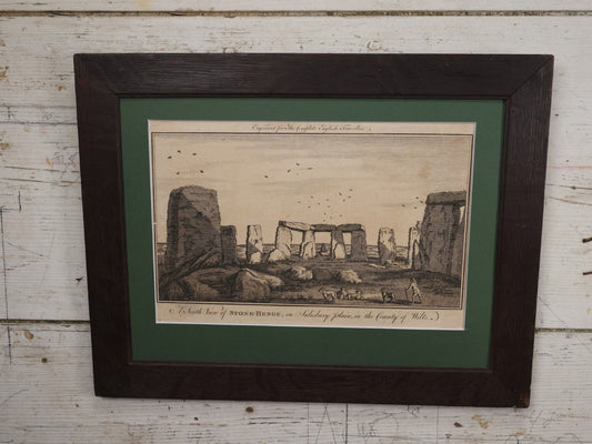 Lot 032 - Antique Framed Engraving Print, "A South View Of Stonehenge, On Salisbury Plain, In The County Of Wilts," Engraved For The Complete English Traveller, No Glass In Frame