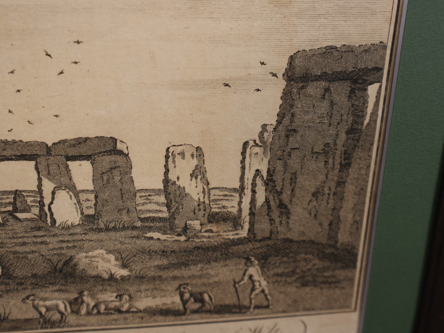 Lot 032 - Antique Framed Engraving Print, "A South View Of Stonehenge, On Salisbury Plain, In The County Of Wilts," Engraved For The Complete English Traveller, No Glass In Frame