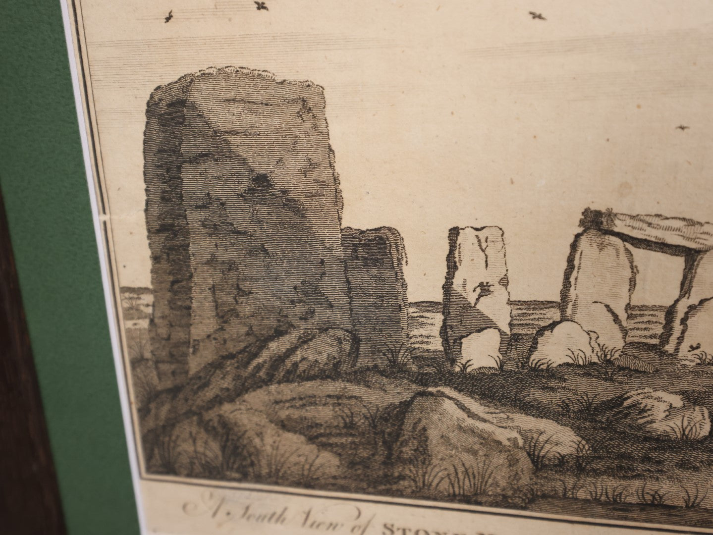 Lot 032 - Antique Framed Engraving Print, "A South View Of Stonehenge, On Salisbury Plain, In The County Of Wilts," Engraved For The Complete English Traveller, No Glass In Frame