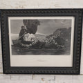 Lot 034 - Antique Framed Print Of Woman's Dead Body Being Ferried On A Boat, Titled "Elaine," Inspired By Alfred Tennyson's "Elaine, The Lady Of Ashlott," George Barris Publisher, Robert Hinshelwood After Toby Edward Rosenthal