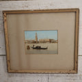 Lot 037 - Early Hand Colored Albumen Photograph Of A Gondola In Venice, Buildings In Background, In Frame