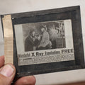 Lot 042 - Grouping Of Three Antique Magic Lantern Slides Showing X-Ray Advertisements, Info, And Apparatus